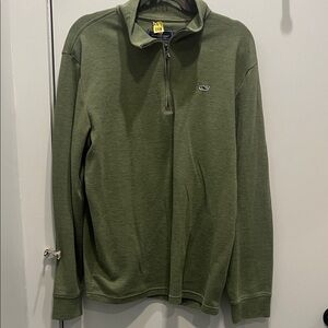 Vineyard Vines Forest Green Zip-Up Sweater